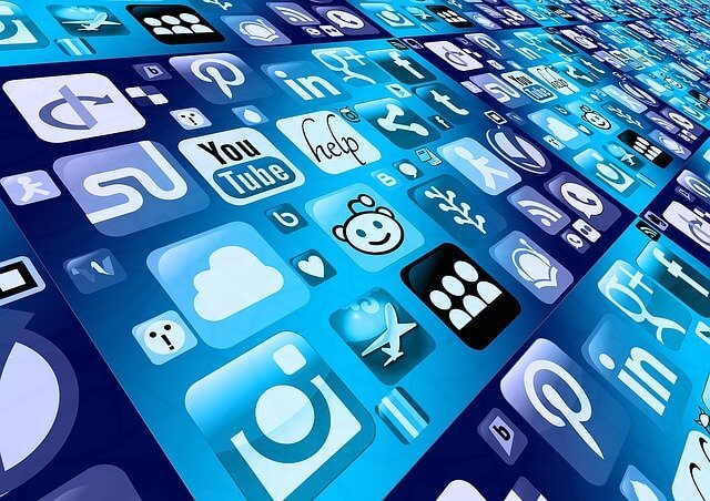 Icone di varie app utilizzate nel marketing online